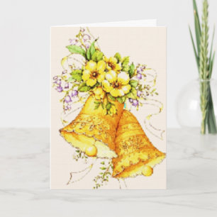 Invitación Campanas Boda doradas