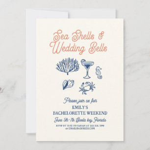 Invitación Campanas de boda de conchas de caracol Weekend de 