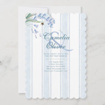 Campanas de Boda de Flores Rayas Azules Patrimonio