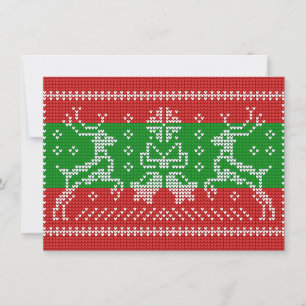 Invitación Campanas de jingle de suéter feo Navidad renos cro