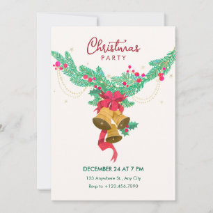 Invitación Campanas de Navidad acuarela