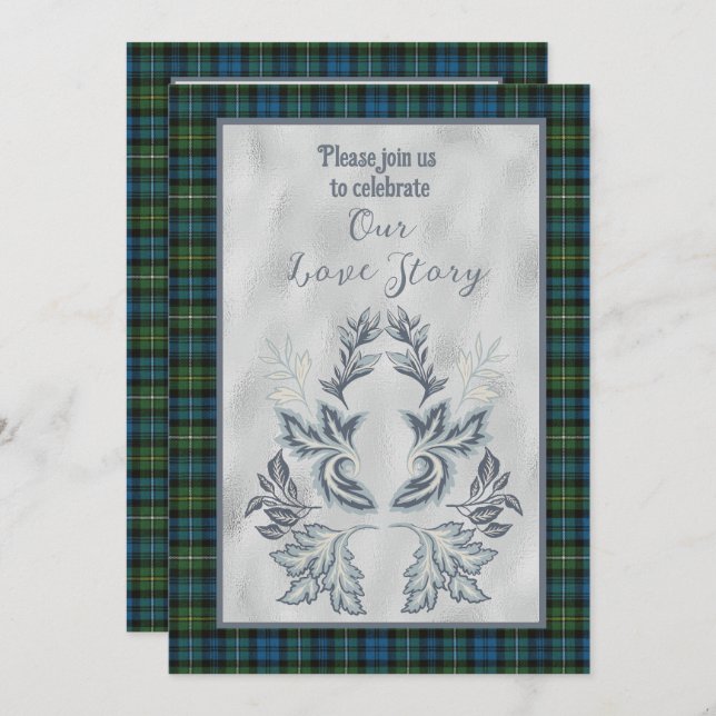 Invitación Campbell Argyll Scottish Tartán (Anverso / Reverso)