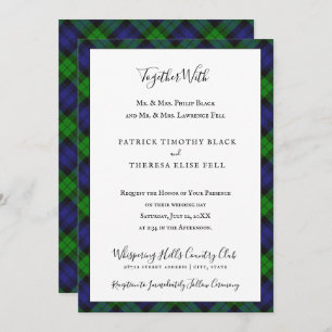 Invitación Campbell Clan Tartan Plaid Black Watch