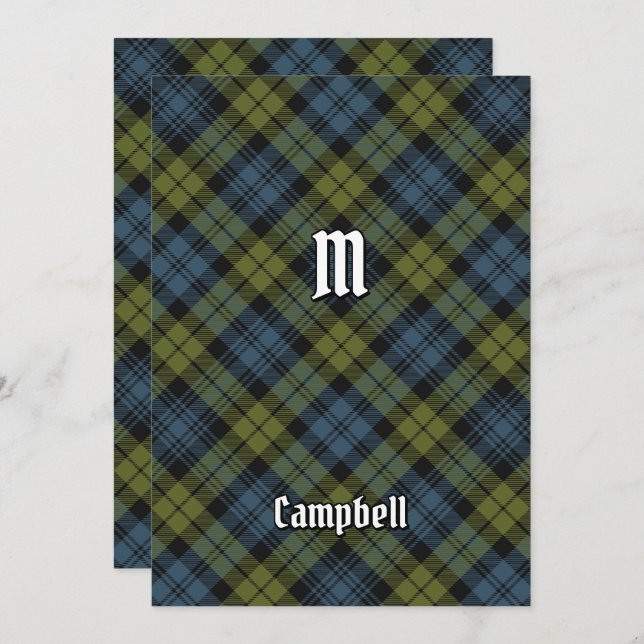 Invitación Campbell Tartan (Anverso / Reverso)
