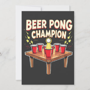 Invitación Campeón de Beer Pong Ping Pong Bebiendo