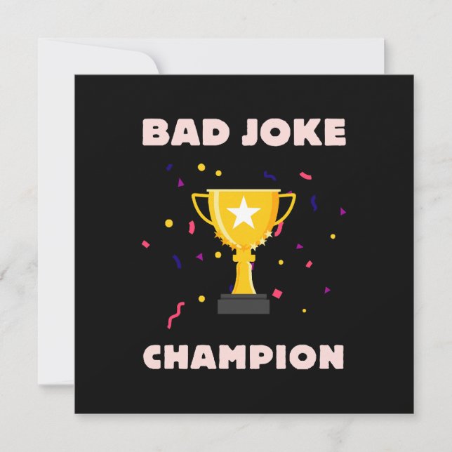 Invitación Campeón de chistes malos (Anverso)