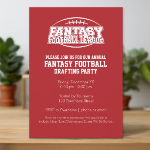 Invitación Campeón de Fantasía de Fútbol - Rojo y Blanco