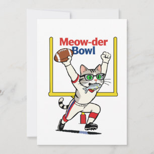 Invitación Campeón del Tazón Meow-der Gato Fútbol Americano 