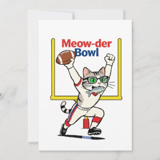 Invitación Campeón del Tazón Meow-der Gato Fútbol Americano