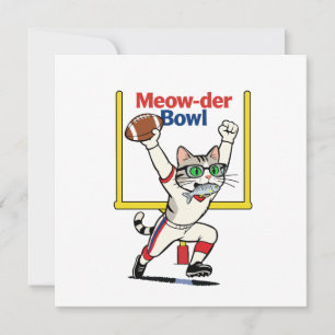 Invitación Campeón del Tazón Meow-der Gato Fútbol Americano 