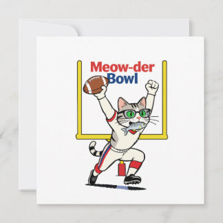 Invitación Campeón del Tazón Meow-der Gato Fútbol Americano