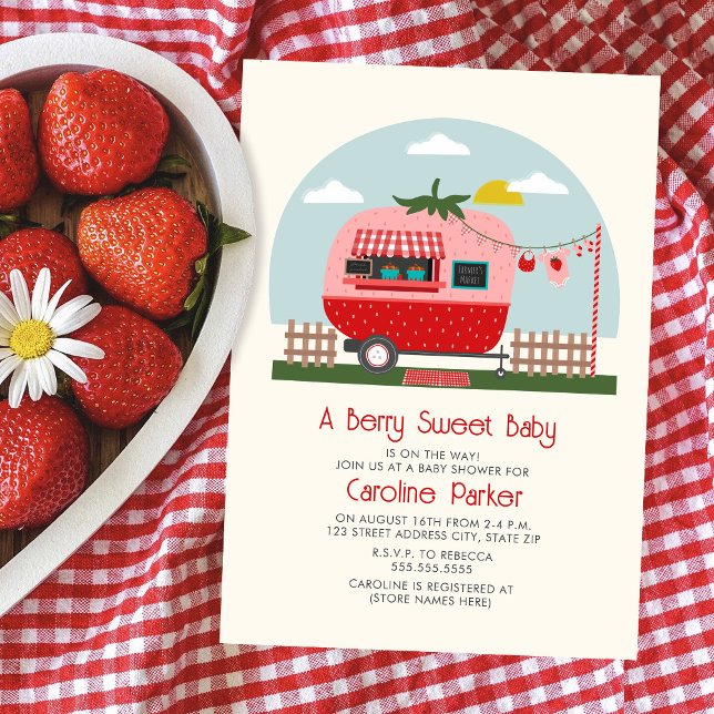 Invitación Camper Baby Shower en el mercado de fresa dulce Be (Subido por el creador)