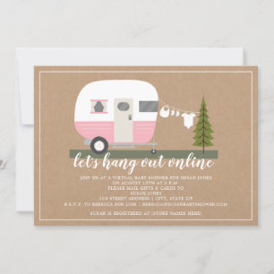 Invitación Camper Camper Woodland Baby Shower