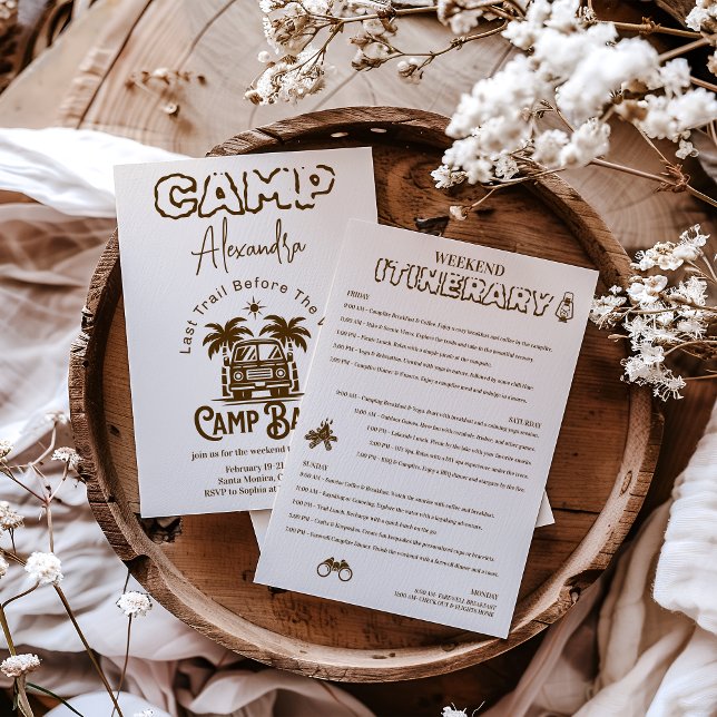 Invitación Camper de la palma retro - Fin de semana de la bac (Subido por el creador)