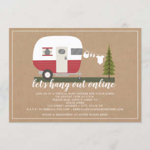 Invitación Camper en línea Camper Red Trailer Woodland Baby S