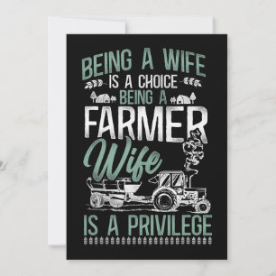 Invitación Campesina agricultora Esposa Tractor Vintage Ser E