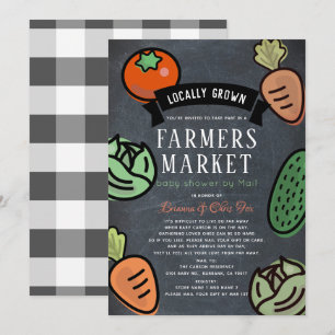 Invitación Campesinos comercializan Chalkboard Baby Shower po