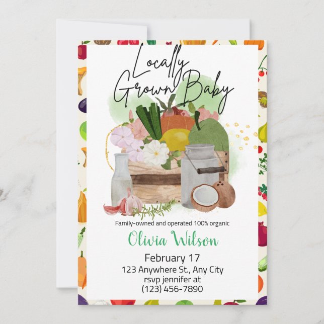 Invitación Campesinos cultivados localmente comercializan Bab (Anverso)