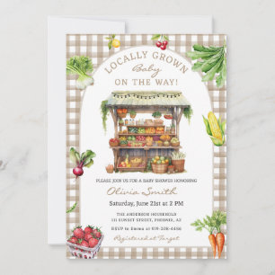 Invitación Campesinos cultivados localmente comercializan Bab