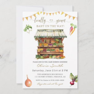 Invitación Campesinos cultivados localmente comercializan Bab
