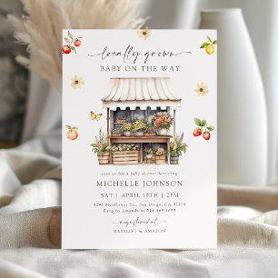 Invitación Campesinos cultivados localmente en Baby Shower te