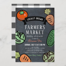 Campesinos de mercado Chalkboard Baby Shower