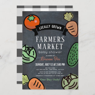 Invitación Campesinos de mercado Chalkboard Baby Shower