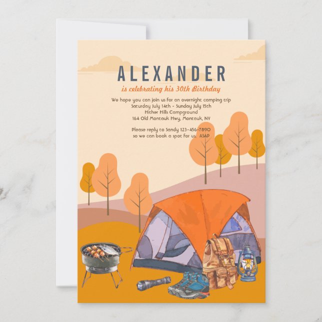 Invitación Camping (Anverso)