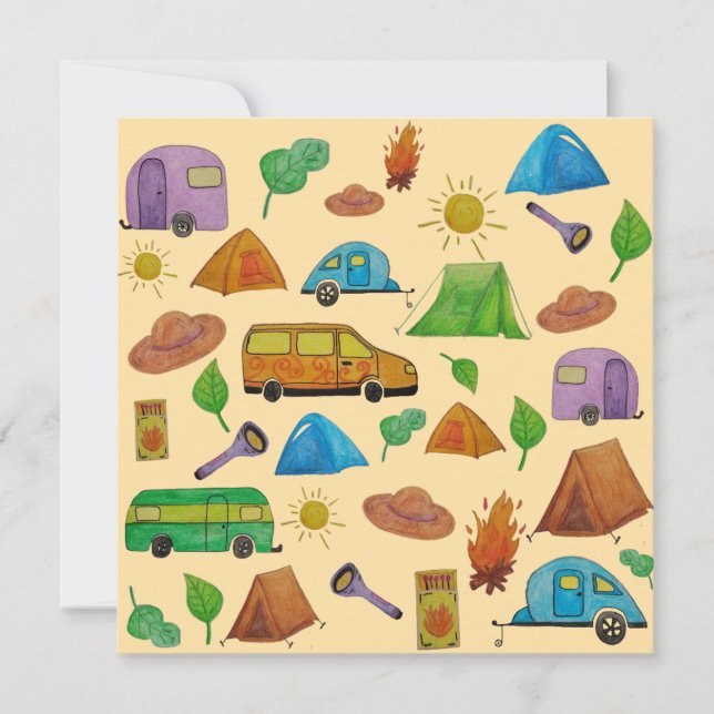 Invitación Camping adventure (Anverso)