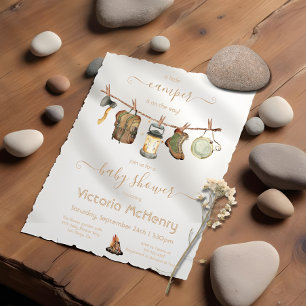 Invitación Camping Adventure Clothesline Baby Shower