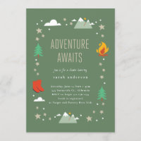 Camping Adventure espera Baby Shower neutral