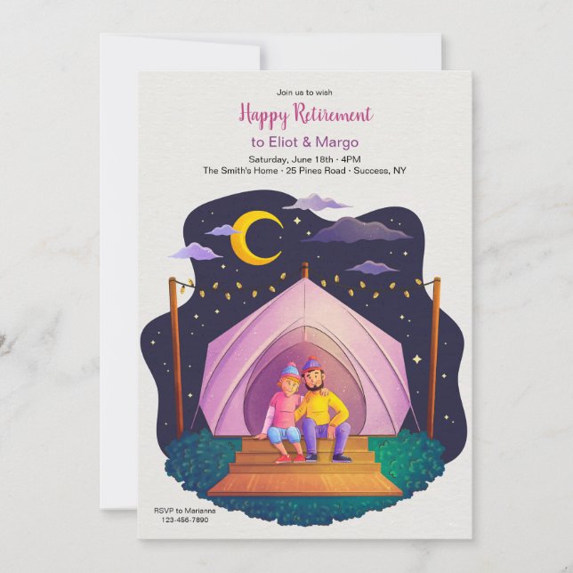 Invitación Camping Couple (Anverso)