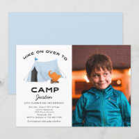 Camping Cumpleaños Party Blue Tent Photo