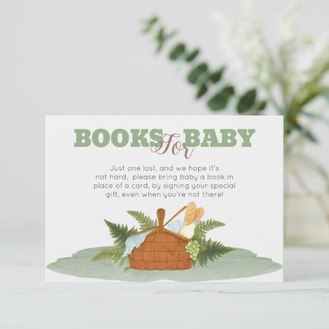 Invitación Camping De Los Libros De Baby Shower Para Bebés (Anverso de pie)