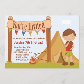 Invitación Camping Fiesta de cumpleaños