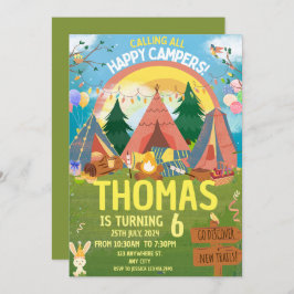 Invitación Camping Fiesta de cumpleaños niños modernos Invita
