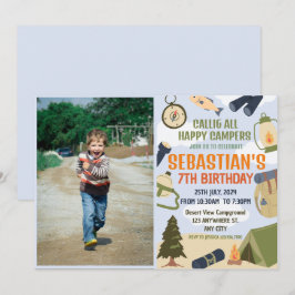 Invitación Camping Fiesta de cumpleaños niños modernos Invita