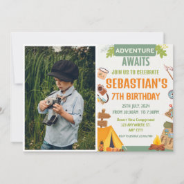 Invitación Camping Fiesta de cumpleaños niños modernos Invita