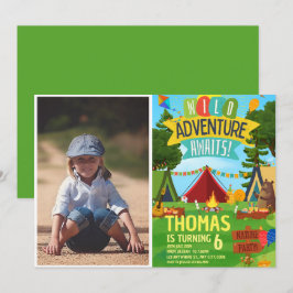 Invitación Camping Fiesta de cumpleaños niños modernos Invita