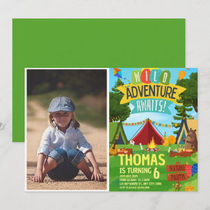 Invitación Camping Fiesta de cumpleaños niños modernos Invita