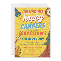 Camping Fiesta de cumpleaños niños modernos Invita