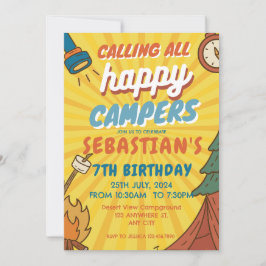 Invitación Camping Fiesta de cumpleaños niños modernos Invita