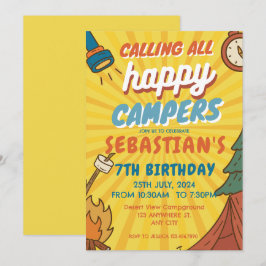 Invitación Camping Fiesta de cumpleaños niños modernos Invita
