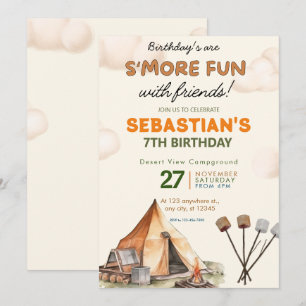 Invitación Camping Fiesta de cumpleaños niños modernos Invita