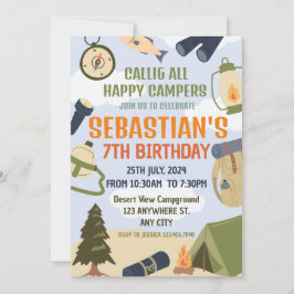 Invitación Camping Fiesta de cumpleaños niños modernos Invita