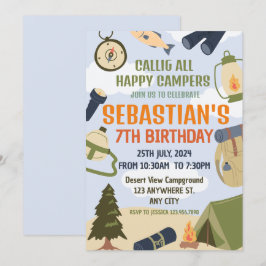 Invitación Camping Fiesta de cumpleaños niños modernos Invita