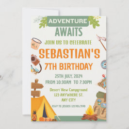 Invitación Camping Fiesta de cumpleaños niños modernos Invita