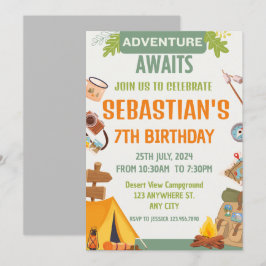 Invitación Camping Fiesta de cumpleaños niños modernos Invita