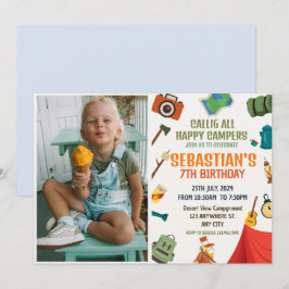 Invitación Camping Fiesta de cumpleaños niños modernos Invita