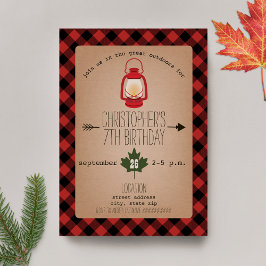 Invitación Camping / Fiesta de cumpleaños para los salvajes a